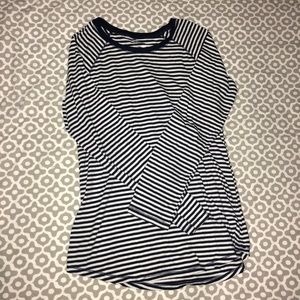 Navy blue&white striped shirt